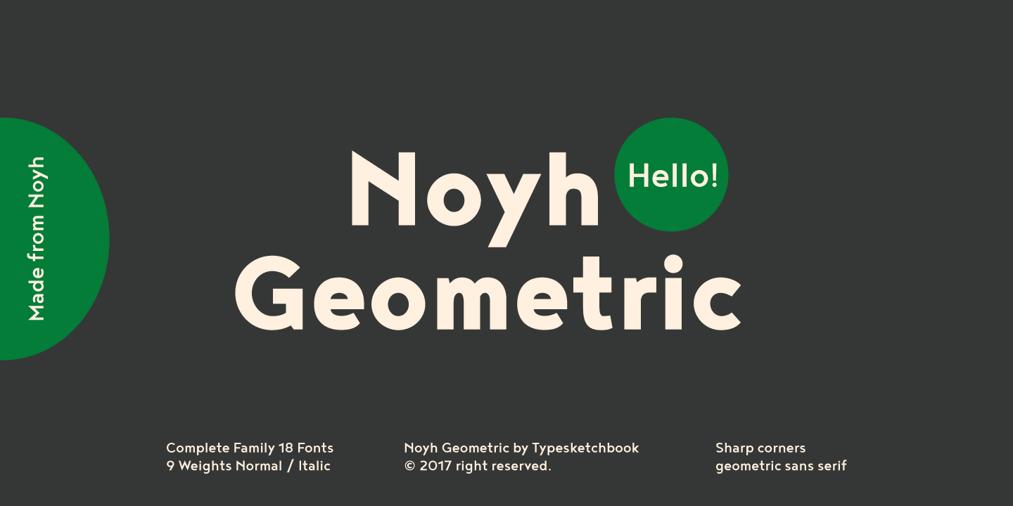 Beispiel einer Noyh Geometric Thin Italic-Schriftart